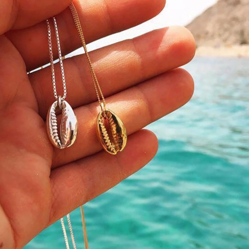 🎉Boho Seashell Necklace Pendant Gold Silver Color - Picture 1 of 7